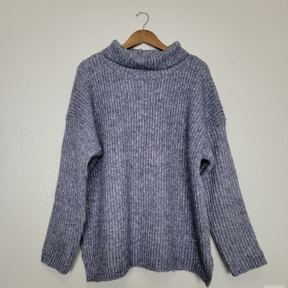 Ruby Finch Chunky Cable Knit Mock Neck Sweater